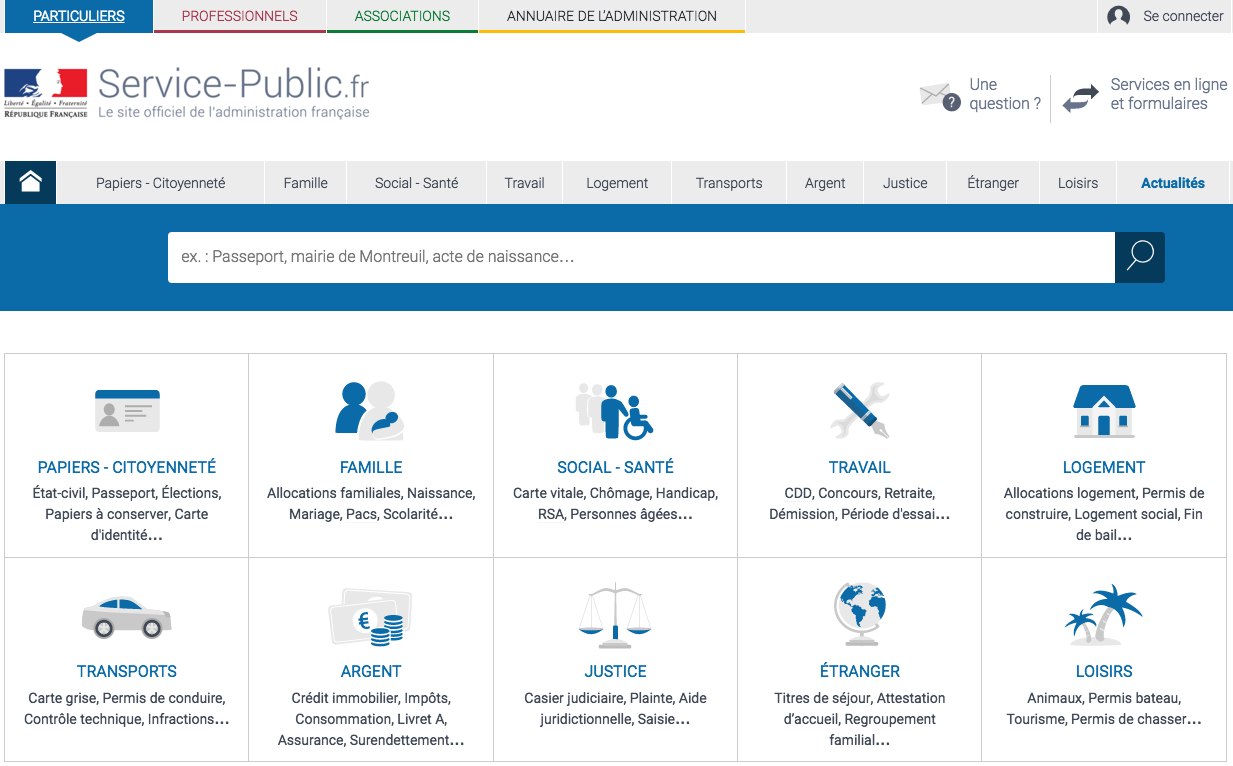 services publics site