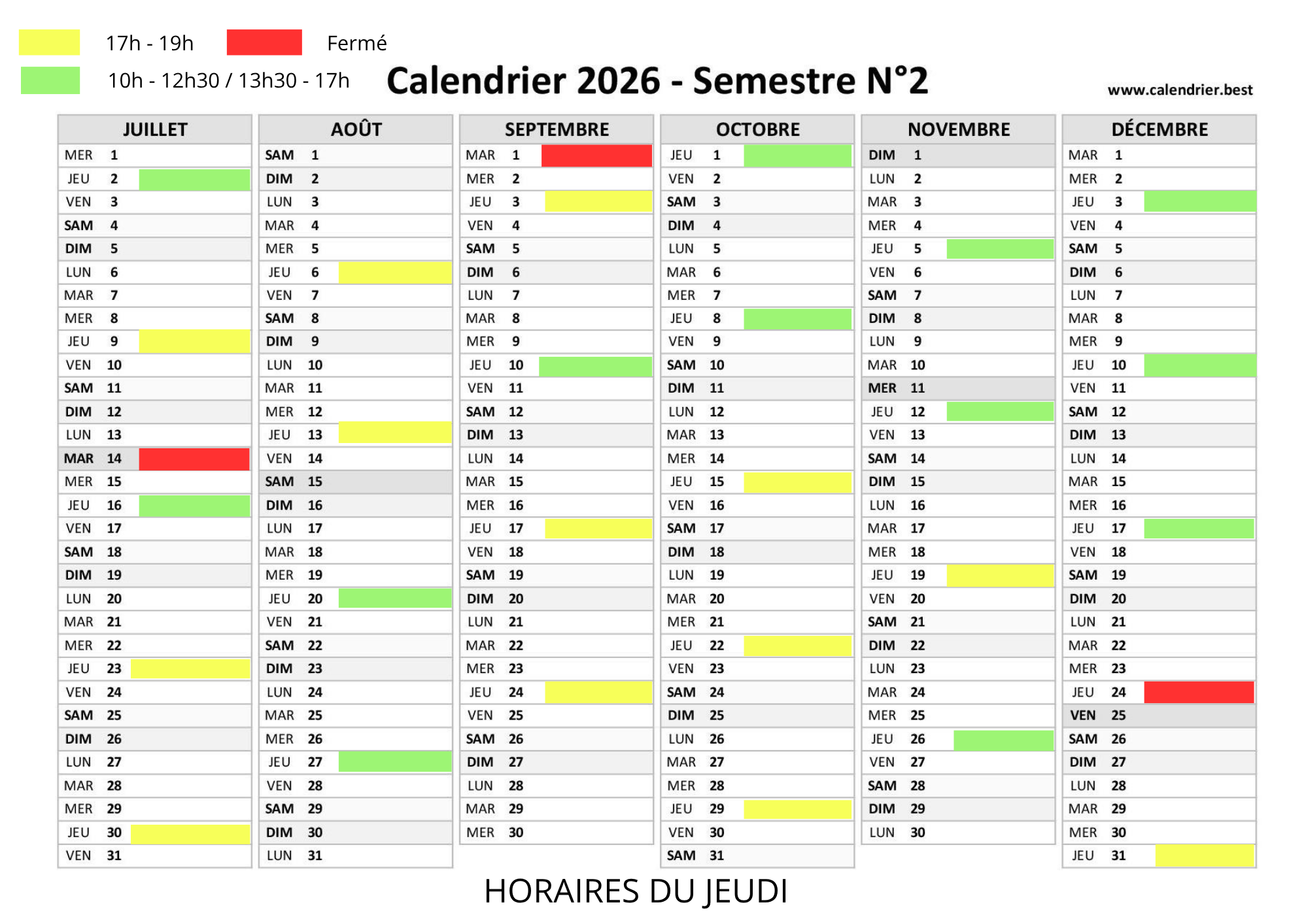 calendrier