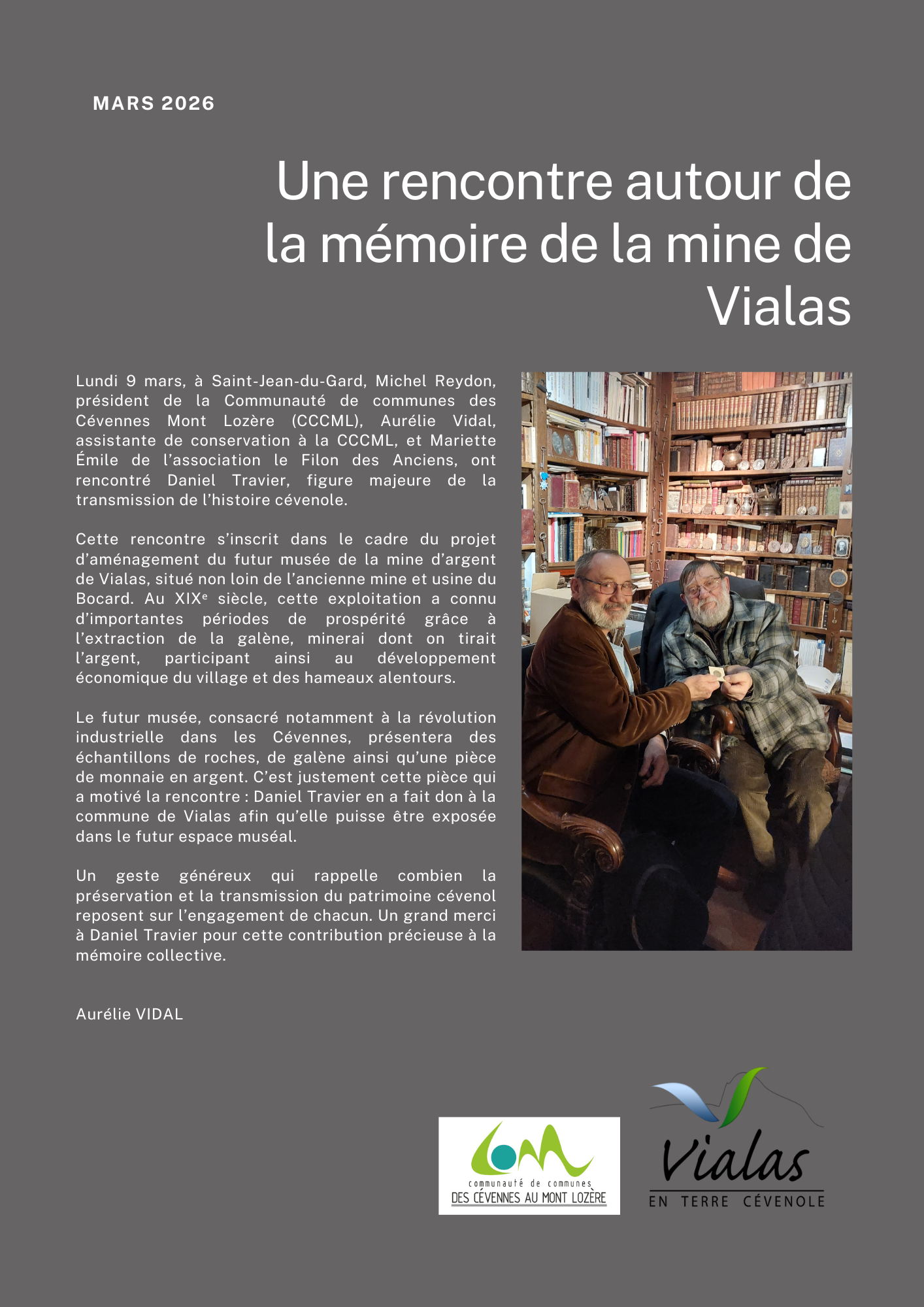 Article monnaie M TRAVIER